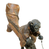 Hand Carved Early 1900's Pipe Featuring Black Man Riding An Alligator