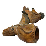 Hand Carved Early 1900's Pipe Featuring Black Man Riding An Alligator