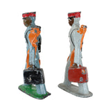 2 - Vintage Barclay USA Painted Lead Railroad Porter Figures