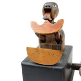 Rare Antique Japanese Meiji Kobe Articulating Wood Melon Eating Figure