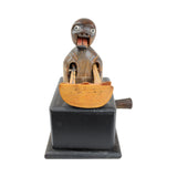 Rare Antique Japanese Meiji Kobe Articulating Wood Melon Eating Figure