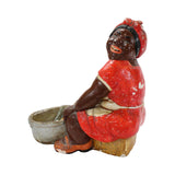 Large Vintage Chalkware Figure of Mammy with Soapy Washtub & Washboard
