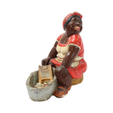 Large Vintage Chalkware Figure of Mammy with Soapy Washtub & Washboard