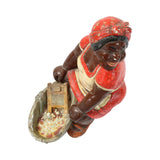 Large Vintage Chalkware Figure of Mammy with Soapy Washtub & Washboard