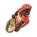 Large Vintage Chalkware Figure of Mammy with Soapy Washtub & Washboard