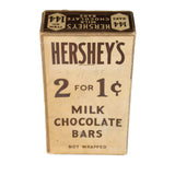 Pre-1940 Hershey’s Milk Chocolate Bars Box (unwrapped bars, 144 count) - 2 For $.01