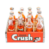 Wooden Case With Twelve Unopened Miniature 3” Bottles Of Orange Crush