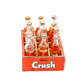 Wooden Case With Twelve Unopened Miniature 3” Bottles Of Orange Crush