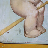 Very Rare Early 1900's Kellogg Klean Kream Ice Kream Kewpie Metal Serving Tray