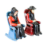 Cast Iron Amish Couple in Rocking Chair Salt & Pepper Shakers
