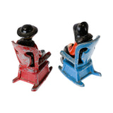 Cast Iron Amish Couple in Rocking Chair Salt & Pepper Shakers