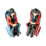 Cast Iron Amish Couple in Rocking Chair Salt & Pepper Shakers