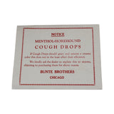 1920's Bunte Cough Drops Drug Store Display with 39 Unopened Boxes of Drops