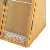 Antique General Store Curtiss Fresh Candy Company Wooden Display Case with Glass Shelf