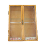 Antique General Store Curtiss Fresh Candy Company Wooden Display Case with Glass Shelf