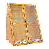 Antique General Store Curtiss Fresh Candy Company Wooden Display Case with Glass Shelf