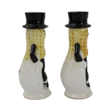 1950's Mr. Peanut Figural Ceramic Glazed Salt & Pepper Shakers