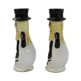 1950's Mr. Peanut Figural Ceramic Glazed Salt & Pepper Shakers