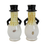 1950's Mr. Peanut Figural Ceramic Glazed Salt & Pepper Shakers