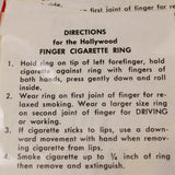 1954 Hollywood Finger Cigarette Ring Store Display With Instruction Sheet