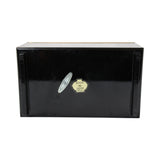 Vintage Stork Club Black Lacquer Music Box with Mirror & Storage Compartment