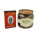 Glass Jar of John Middleton "Walnut Aromatic Blend" of Tobacco & Old Tin of Prince Albert Tobacco