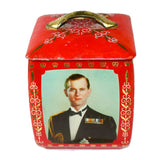 1953 Queen Elizabeth II & Duke of Edinburgh Four-Sided Coronation Toffee Tin Made By Edward Sharp