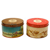 Two 1950's Stetson Display Tins with Miniature Hat Samples