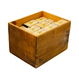 Original Early 1910's Crate Of Over 75 Kleenall Empty Cleaning Powder Tins With Knight Graphics