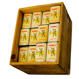 Original Early 1910's Crate Of Over 75 Kleenall Empty Cleaning Powder Tins With Knight Graphics