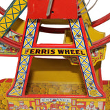 1950’s J. Chein Hercules Tin Litho Ferris Wheel Wind-Up (Not Working-Spring Has Sprung)