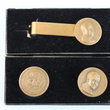 President Nixon White House Tie Clip and Cufflinks and Signed Presidential Gift Card (Given as White House Gifts)