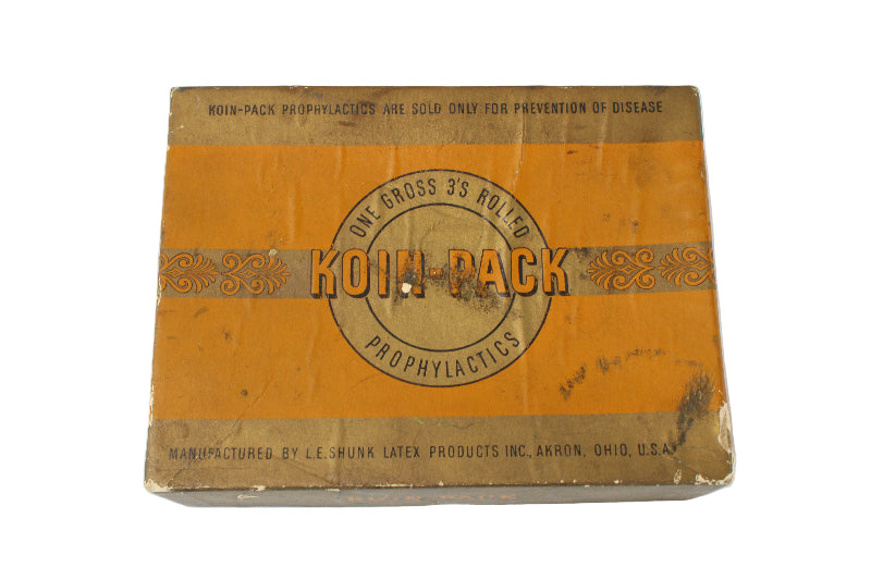 Vintage Koin-Pack box on a white background