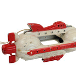 Toy space ship model on a white background