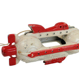 Toy space ship model on a white background