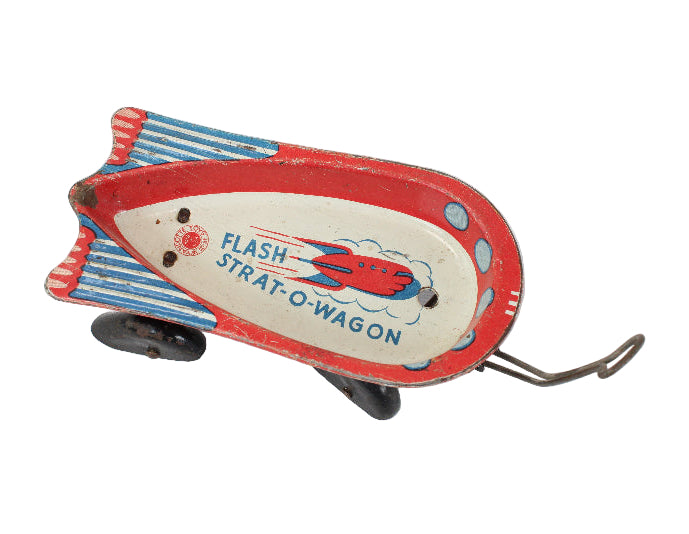Vintage toy Flash Strat-O-Wagon on a white background