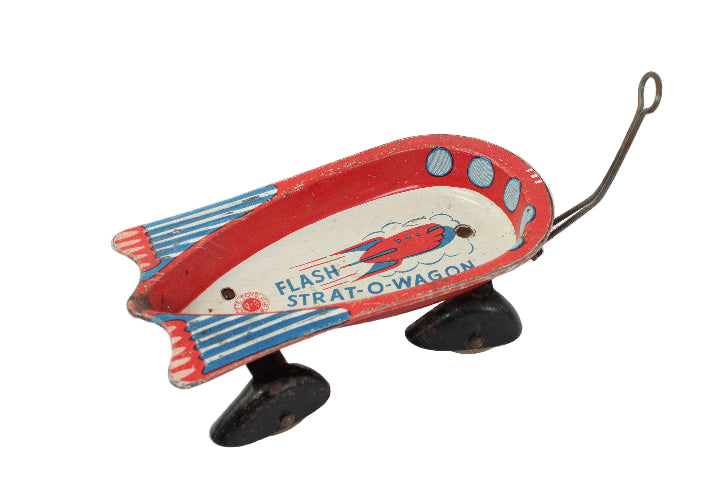 Vintage toy Flash Strat-O-Wagon on a white background