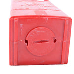 Red plastic tool or device on a white background