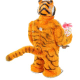 Plush tiger toy on a white background