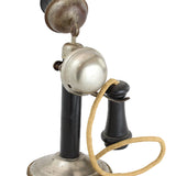 Vintage-style phone receiver on a white background