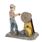 1930's Girard Tin Litho Wind-Up "Man with Sharpening Stone Grinding Wheel"