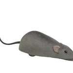 Gray toy mouse on a white background
