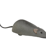 Gray toy mouse on a white background
