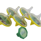 Complete Set of 5 Green Acres Plastic Spinning Tops with Ring