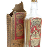 Early 1900's Empty Bottle Of Nyoil Lubricating Whale Oil with Box