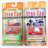 Two toy cars in their packaging with 'Star Car Collection' branding on a white background.