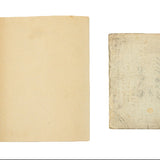 Two vintage books with yellowed pages on a white background