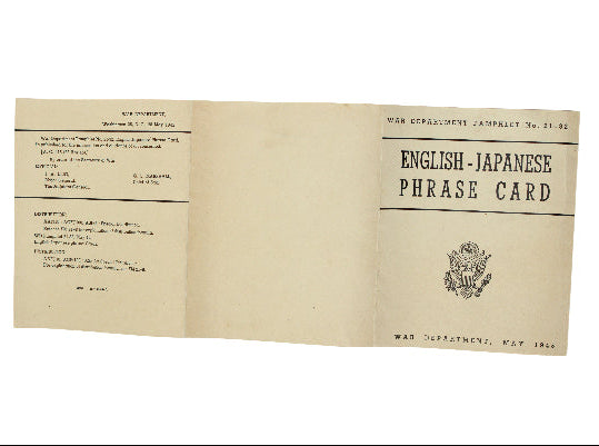 Folded paper with text and a logo on a white background