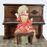 Rare Antique Piano Automation Hand Crank Music Box with Two Dancers