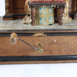 Rare Antique Piano Automation Hand Crank Music Box with Two Dancers